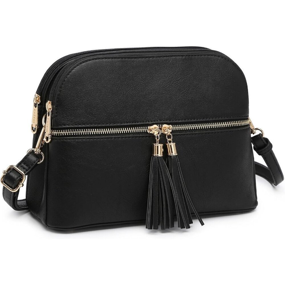 Women Tassel Zipper Pocket Crossbody Bag Shoulder Purse Fashion Travel Bag with